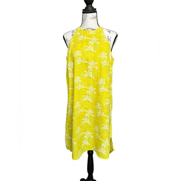 C&C California Dresses & Skirts - C&C California 100% linen vibrant yellow tropical dress/swim cover S